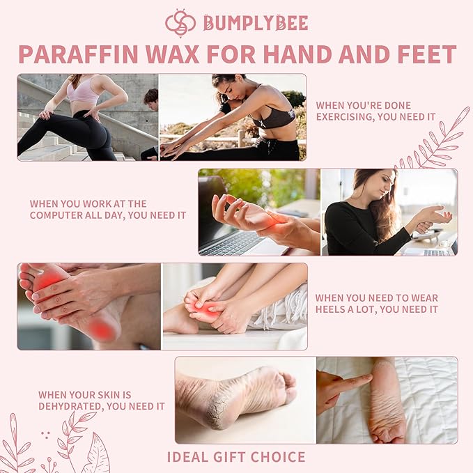 Paraffin Wax Kit - 10 Packs Peach Scent Paraffin Wax Refills with Silicone Brush, Skin Moisturizing, Non-Greasy, Easy-Peeling