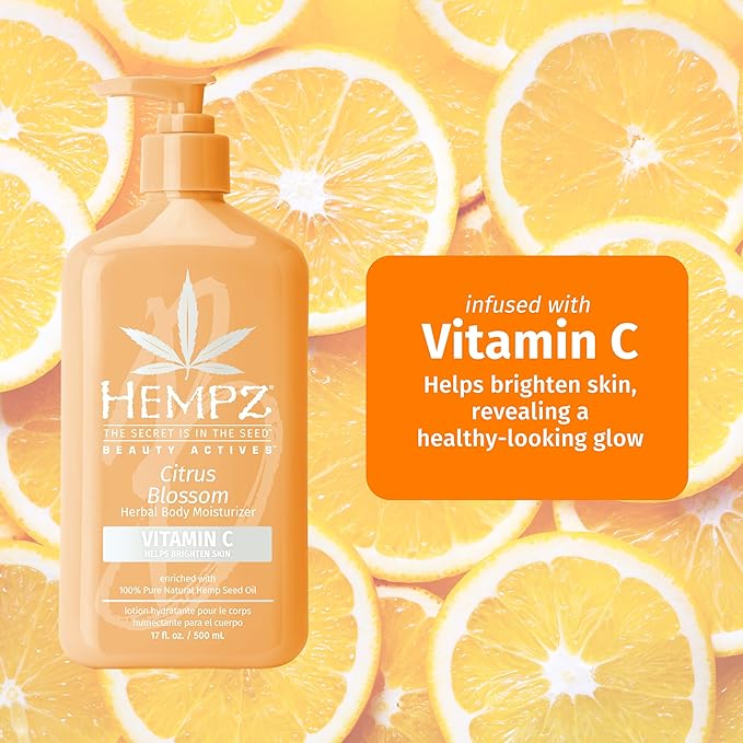 Hempz Body Lotion - Citrus Blossom Limited Edition Daily Moisturizing Cream with Vitamin C, Shea Butter, Aloe, Orange Extract, Hemp Seed Oil Body Moisturizer -17 Fl Oz