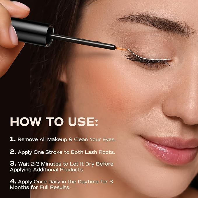 Advanced Lash Serum for Eyelash Growth: LashRay Renewing Eye Lash Enhancing Serum to Grow Longer Thicker Natural Eyelashes for Women, 0.1 oz