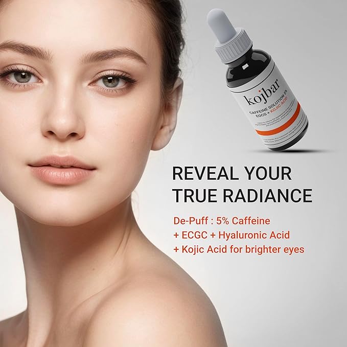 Caffeine Solution 5% + EGCG & Kojic Acid Eye Serum – Energizing Eye Treatment for Puffiness & Dark Circles, 1.01 fl oz