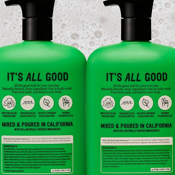 California Naturals Moisture Shampoo and Conditioner for Dry, Damaged Hair, Hair Care Bundle for Women and Men, Natural, Vegan, Cruelty, Silicone, Paraben, and Sulfate Free, Color Safe, 20 fl oz