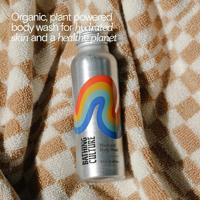 Bathing Culture, Organic Mind + Body Wash, Natural, Biodegradable, Sustainable, Vegan Personal Care, All Natural Organic Body Wash for Women and Men, 2.7 oz, Cathedral Grove Scent, Holiday Gift Idea