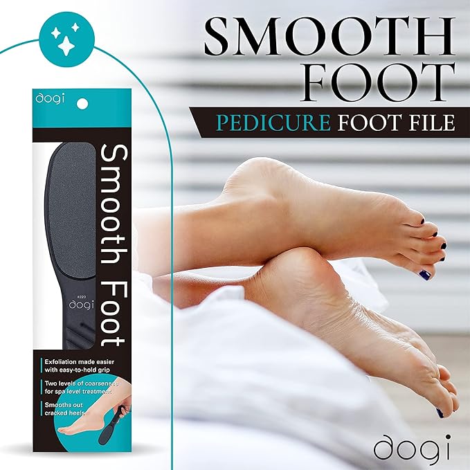 Foot rasp Pedicure Foot File - Removes Damaged and Hard Skin, Avoids Callus Buildup – Gentle, Fine File for at-Home Professional Treatment (Black, Waterproof, Comes with Original Pouch)