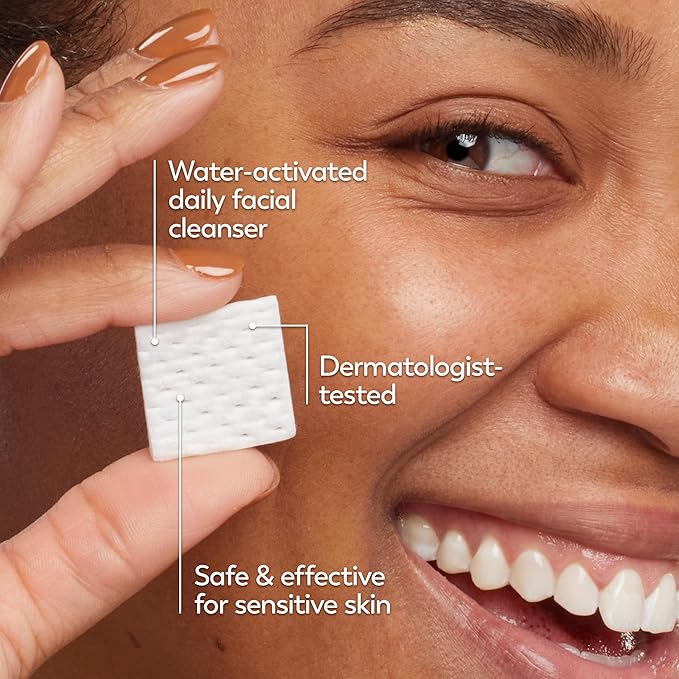 Olay Face Wash, Gentle Cleansing Melts, Fragrance-Free, Daily Use Cleanser, For All Skin Types, Travel Size, Water-Activated to Clean, Tone, and Refresh, 64ct (2 Pack x 32ct)