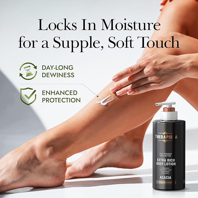 THERAPISPA Scented Body Lotion for Women – Nourishing & Hydrating Moisturizer with Shea Butter, Ceramides & Panthenol to Comfort & Restore Dry Skin (White Tea, 17.0 fl oz)