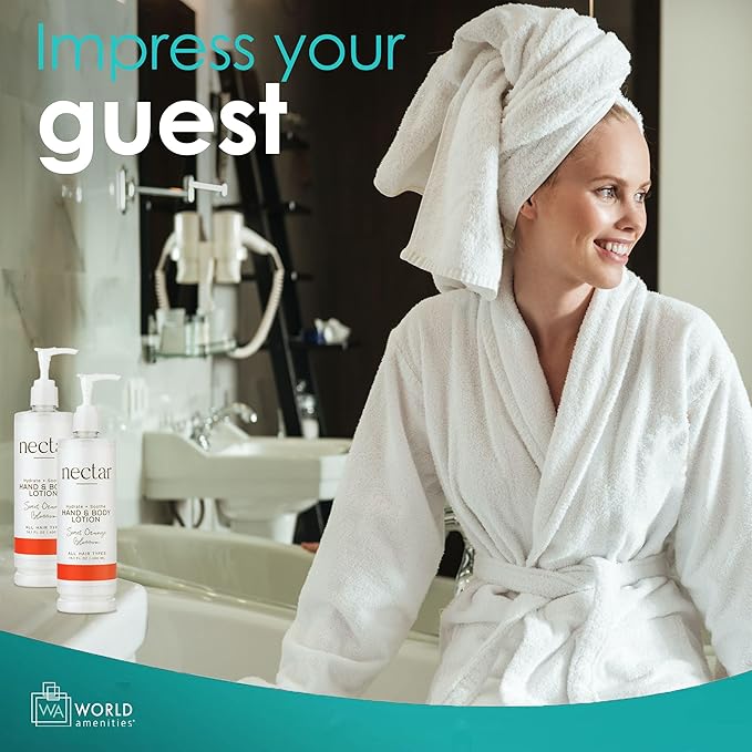 World Amenities - Nectar Pump Bottle Hand and Body Lotion - Moisturizing Lotion with Fresh Fragrance of Orange Flowers