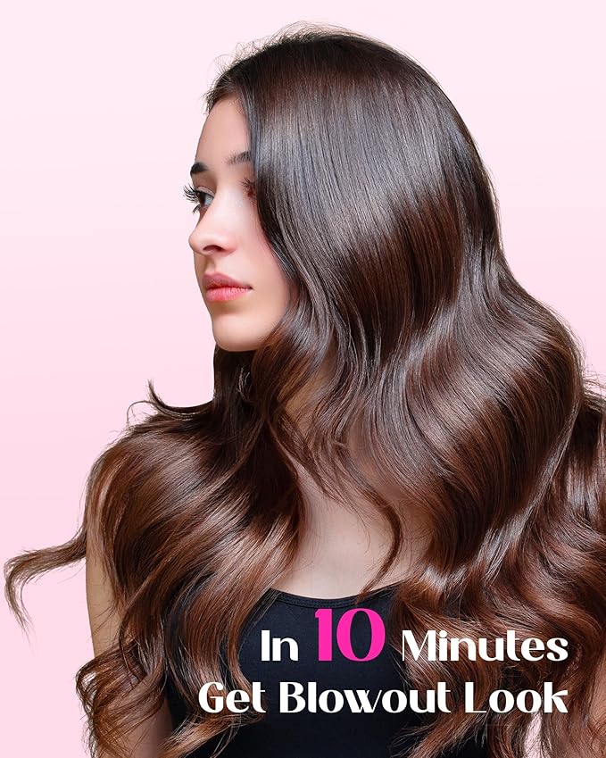 Wavytalk Thermal Brush, Blowout Express 1.5 Inch Negative Ion Thermal Round Brush Creates Blowout Look Makes Hair Shinier & Smoother, Dual Voltage, Easy to Use (Pink)