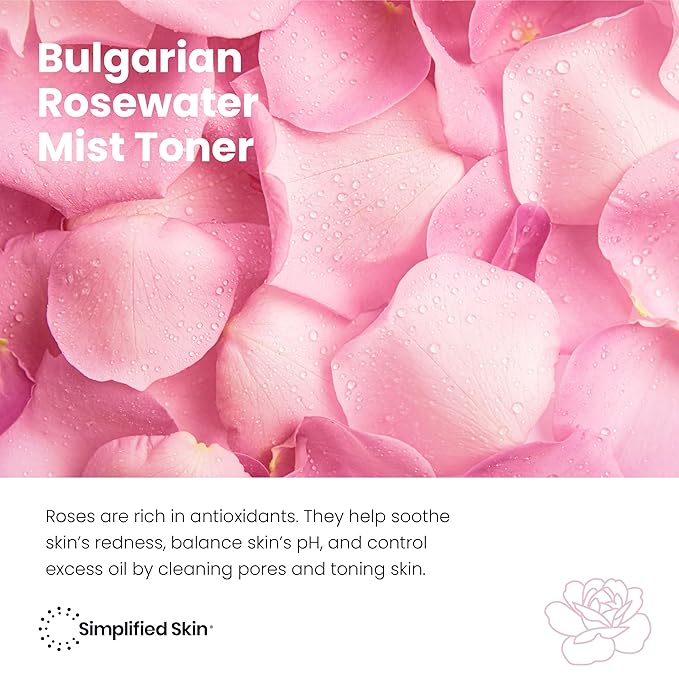 Rose Water Spray for Face & Hair – Pure USDA Organic Rosewater Toner – Refreshing Mist for Skin Care, Makeup & Locs – Natural Rose Scent, 4 Oz (2 Pack)