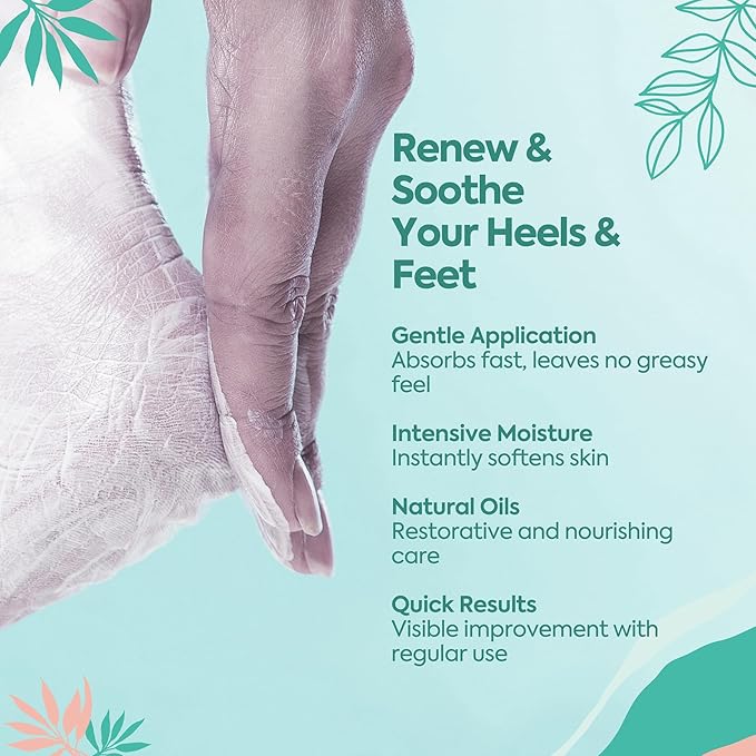 Foot Moisturizing Cream – Hydrating Heel & Foot Cream with Vitamin E and Avocado Oil – Softens Dry, Rough Skin – Nourishing Daily Foot Care, 100 ml