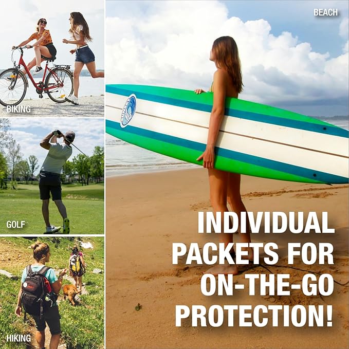 CoreTex Sun X 50 SPF Broad Spectrum Sunscreen Packets - Pack of 25 Paraben, Oxybenzone, Octinoxate, & Oil Free Sunscreen - No White Cast and Water Resistant Up to 80 Minutes