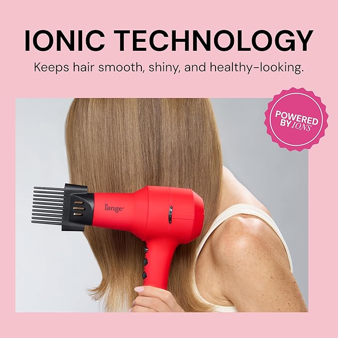 L'ANGE HAIR PowerStyle Ionic Turbo Hair Dryer | 1875W Fast Drying & Precision Styling for Long-Lasting, Frizz-Free Looks | Advanced Ionic Technology Smooths & Shines Hair (Red)