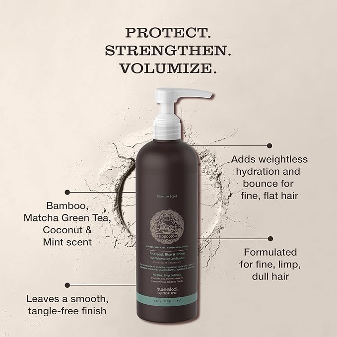 Tweak’d by Nature - Rise & Shine Hair Volumizing Conditioner for Fine Hair, Paraben Free and Sulfate Free Conditioner, Hydrating Hair Care for Soft, Tangle-Free Finish (33.8 ounces)