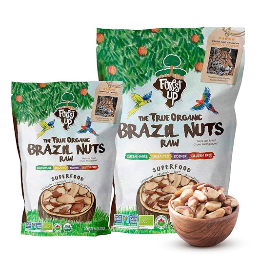 2 Snacks The True Organic Brazil Nuts Medium Size 48 oz 3lbs – Raw and Unsalted – Rich in Vegetable Protein – Fresh, Vegan and Gluten Free – Forest Up