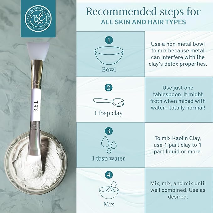 Bare Essentials Living - White Kaolin Clay Powder (12oz) 100% Natural White Powdered Clay for Seed Bombs, White Clay Mask, DIY Spa, Soap, Bath Bomb, Deodorant, Can be Used as Kaolin Clay for Gardening