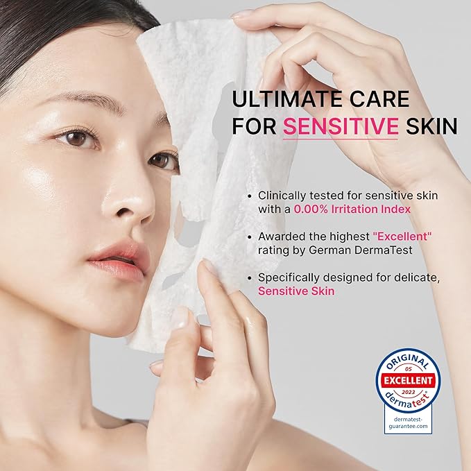 Toning Active Mask – Brightening, Hydrating&Soothing Face Mask with Tranexamic Acid & Hyaluronic Acid, Sheet Mask with Coconut Fiber, Gentle for Sensitive Skin, Korean Skin Care, Vegan, 5EA