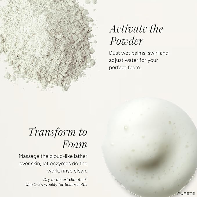 Pureté Greenwash | Powder-to-Lather Exfoliating Cleanser with Ceremonial Matcha | Gentle, No-Tears Foaming Face Wash for Smooth, Clarified Skin | Buttery-Soft, Non-Abrasive | Made in Japan | 1.4 oz