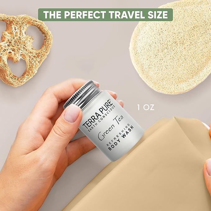 Terra Pure Green Tea Body Wash, 1 oz. In Jam Jar With Organic Honey And Aloe Vera (Case of 300)