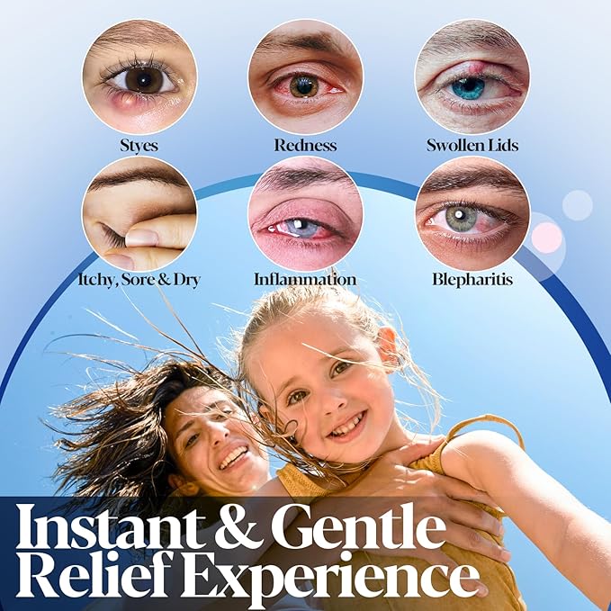 Stye Eye Drops, Relief Spray for Styes, Chalazions & Redness, Eye Serum with 0.02% Hypochlorous Acid, Gentle Formula and Quickly Soothing, 3.4 Fl. Oz (1 PC)