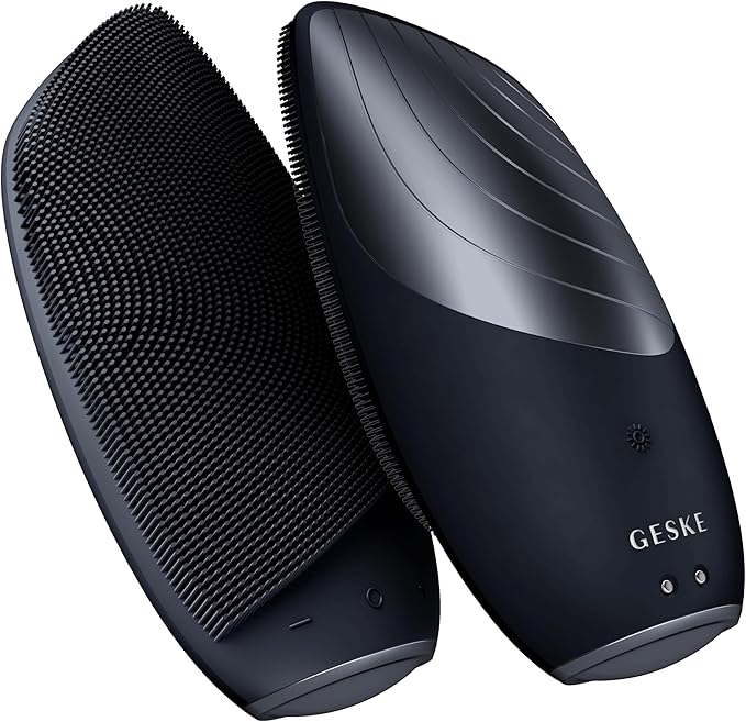 GESKE SmartAppGuided Sonic Thermo Facial Brush | 6 in 1 | Skin Cleansing | Cleansing Brush with Thermal Function | Electric Facial Massager