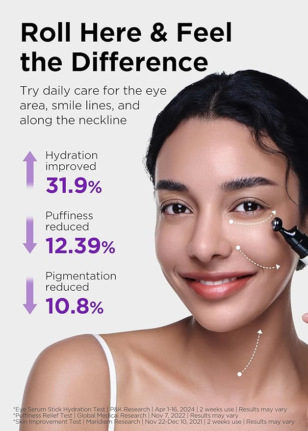 Bewants Instant Eye Bag Remover for Puffiness, serum roller for dark circles and puffiness, under eye treatment with bamboo water, Vegan Collagen (1 Pack)