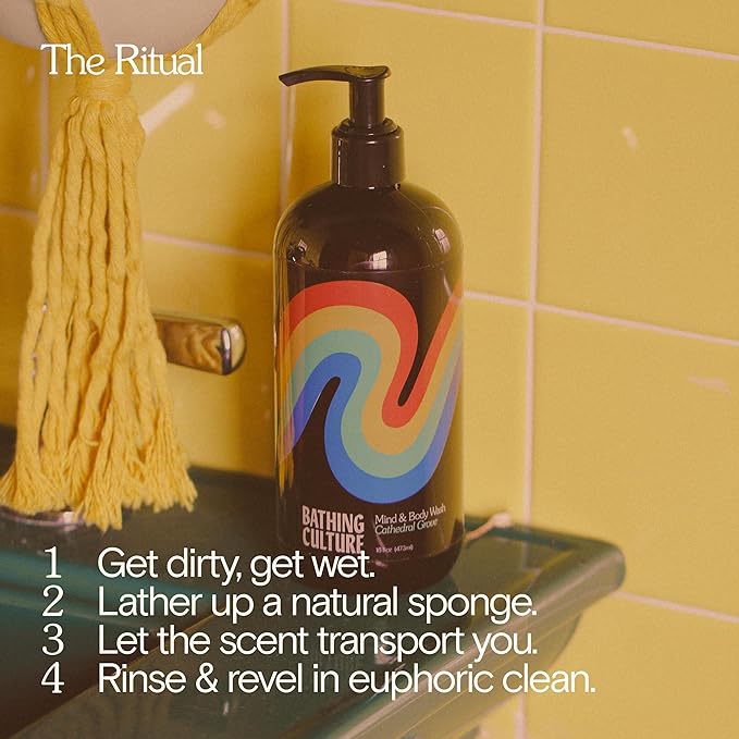 Bathing Culture, Organic Mind + Body Wash, Natural, Biodegradable, Vegan Personal Care, All Natural Organic Body Wash for Women and Men, PCR Plastic Bottle, 16 oz, Cathedral Grove, Holiday Gift Idea