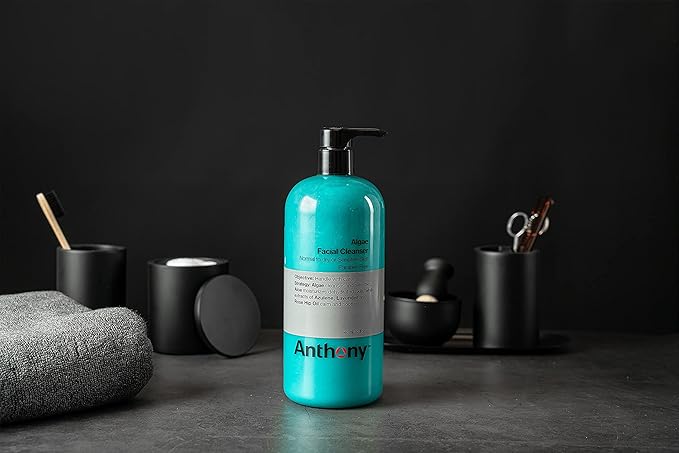 Anthony Algae Facial Cleanser, 32 Fl Oz - Algae, Aloe Vera, Azulene, Lavender & Rose Hip Oil for Cleansing, Refreshing, Moisturizing, Hydrating, Calming & Soothing Skin