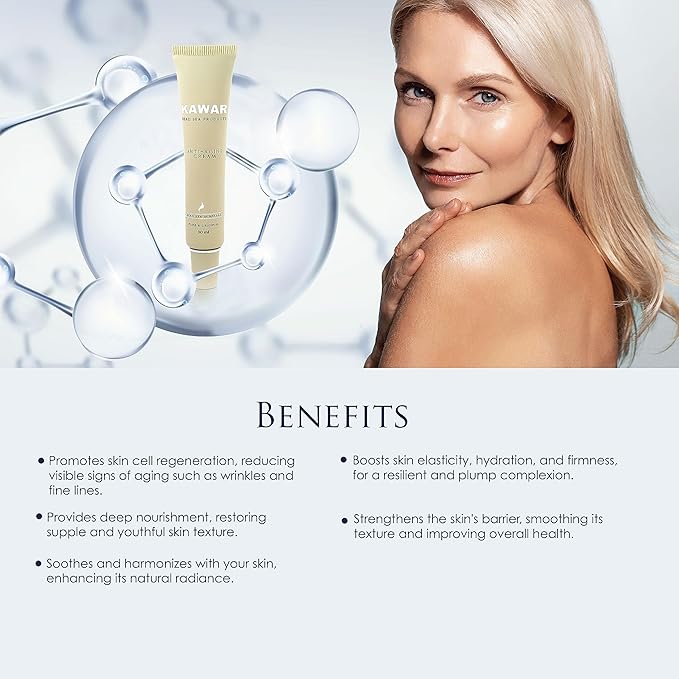 KAWAR Dead Sea Anti-Aging Extra-Firming Neck, Face and Décolleté Cream | Anti-Aging Moisturizer | Visibly Firms, Smoothes and Lifts | Minimizes Appearance Of Wrinkles | Targets Dark Spots | 1 Oz