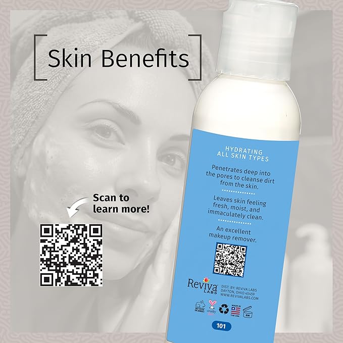 Reviva Labs Cleansing Milk – Gentle Facial Cleanser for Sensitive Skin with Aloe & Botanical Oils – Hydrating Milky Cleanser & Makeup Remover – Vegan Face Wash for Dry or Mature Skin – 4 fl oz