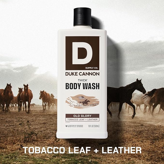 Duke Cannon Supply Co. Thick High-Viscosity Body Wash for Men Smells Like Old Glory - Plant-Based Thickeners, Superior Lather, Natural Exfoliate, 17.5 oz. (3 Pack)