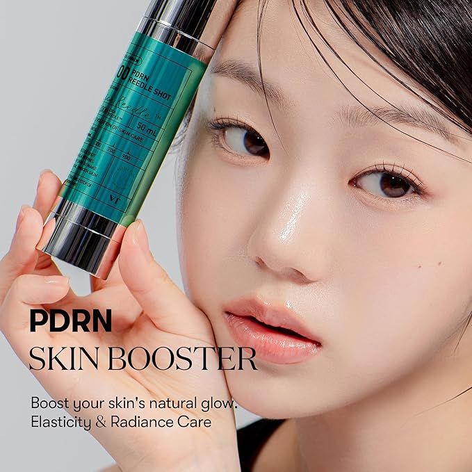 VT COSMETICS PDRN Reedle Shot 100 Serum with Vegan PDRN, Centella Asiatica & Spicule Microneedling Formula, Korean Skin Booster, 1.69 fl oz(50ml)