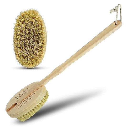 Bernard Jensen Natural Bristle Body Brush - 1 Brush for Dry Brushing, Exfoliation & Skin Care
