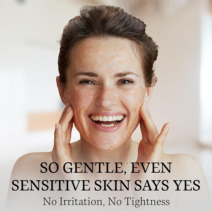 Vivo Per Lei Facial Peeling Gel - Contains Dead Sea Minerals and Nut Shell Powder - Gentle Face Exfoliator Scrub and Blackhead Remover - Peel Your Skin to a Fresher You - 4.05 Fl oz.