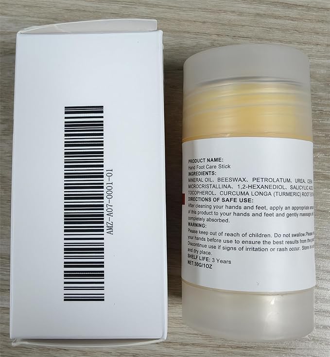 60% Urea Cream with 2% Salicylic Acid Foot Balm, Portable Hand Cream, Foot Cream for Dry Cracked Heels and Feet Hand, Urea Heel Care Stick Callus Remover & Skin Softener, 1oz*2