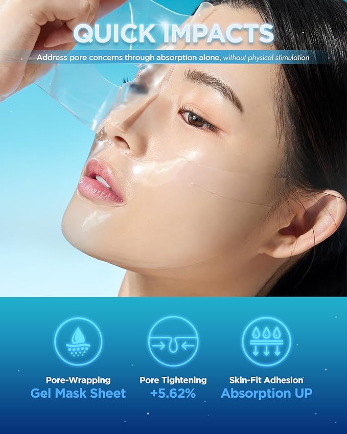 WELLAGE Hyper Peptide Firming Booster Collagen Hydrogel Face Sheet Mask -Face Overnight Mask for Pore Tightening & Elasticity Improvement - Korean Skincare, 5 Sheets