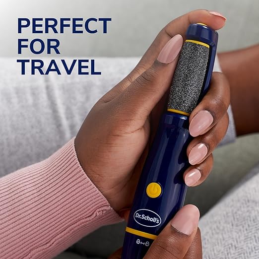 Dr. Scholl's Callus Remover Electronic Foot File, Electric Hard Skin Removal for Feet, Effortless Soft Smooth Skin in Minutes, Perfect for Travel, for Women & Men, AAA Batteries Included