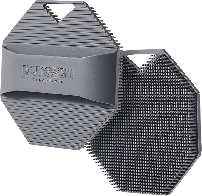 Silicone Body Scrubber, Exfoliating Body Scrubber for All Skin Types, Eco Friendly Massaging & Exfoliating Shower Scrubber with Soft Bristles, Travel Essentials, Loofah Alternative