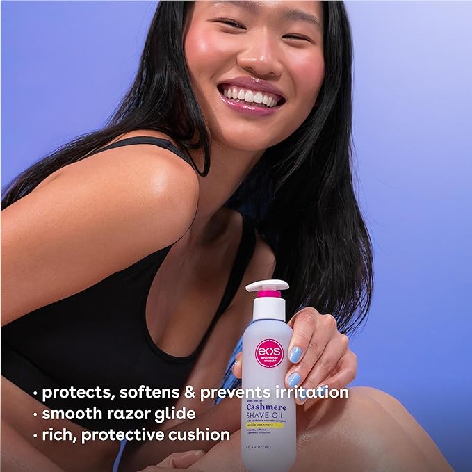Bundle of eos Shea Better Body Lotion + Cashmere Shave Oil, Vanilla Cashmere, 24-Hour Moisture Skin Care, Lightweight & Non-Greasy, Natural Shea, Vegan, Soothing Moisturizing