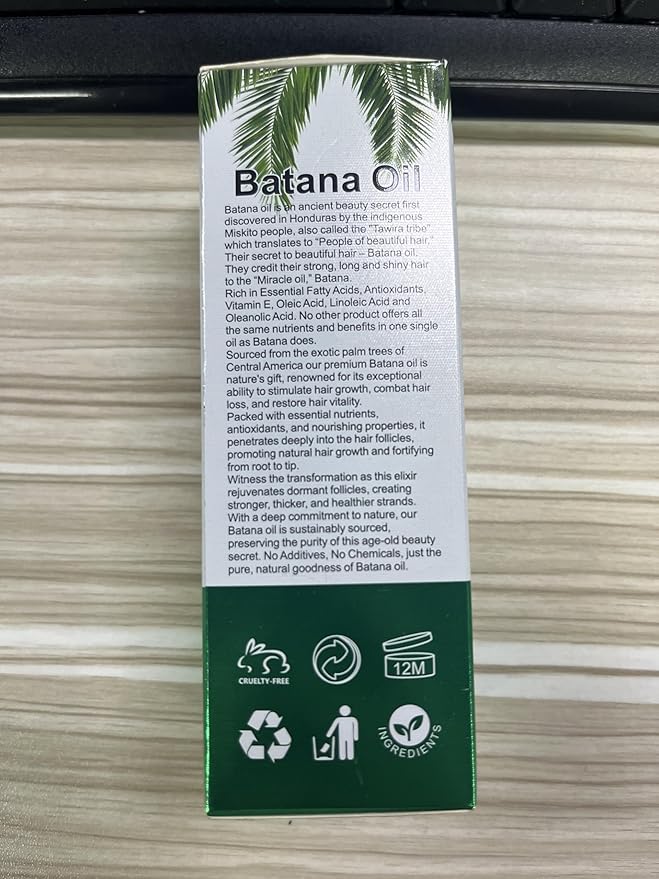 100% Cold-Pressed Batana Oil – Pure Hair Growth & Repair Oil, 4.04 Fl Oz | Natural & Chemical-Free Deep Nourishing Treatment for Scalp, Split Ends & Dry Hair