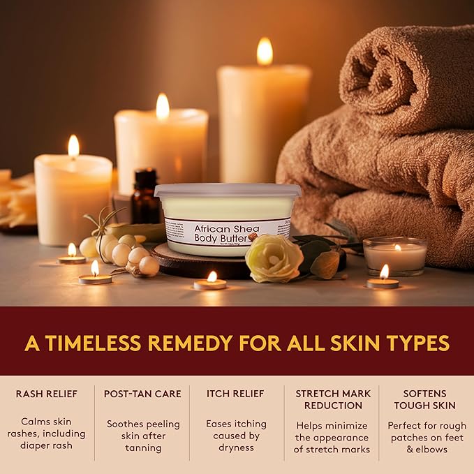 Okay White Shea Butter for Hair and Skin - Raw African Shea Butter for Women and Men, Daily Moisturizer for Face and Body, Helps with Stretch Marks, Soothes Dryness - 7.5 Oz Jar (Pack of 2)