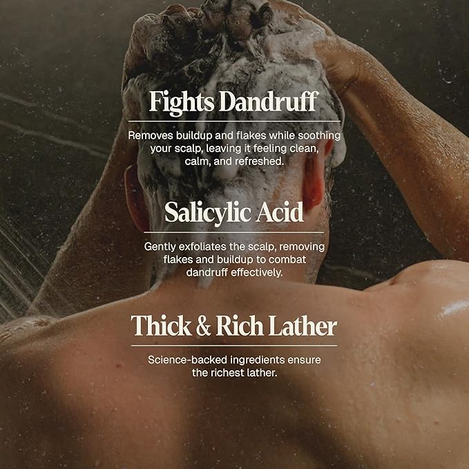 Black Wolf Anti-Dandruff Shampoo - Advanced Dandruff-Fighting & Itch Relief Formula with Salicylic Acid, Removes Buildup & Flakes - for Itchy Scalp - Thick & Rich Lather Cleanses Scalp - 14 oz