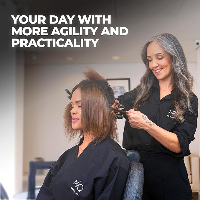 MQ Hair - Professional Titanium Flat Iron 480°F Turbo - Bivolt, Anatomic Design, Ultra-Smooth, Mirror Effect - 3 Passes Needed, Perfect Straightening - Heating Safe Control, Ionized Plates - Black