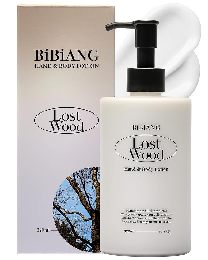 Lost Wood Body Lotion - Korean Body Care for Moisturizing & Nourishment - Hydrating Body Care Formula with Woody Soap Scent, Shea Butter & Jojoba Oil - 10.82 fl.oz