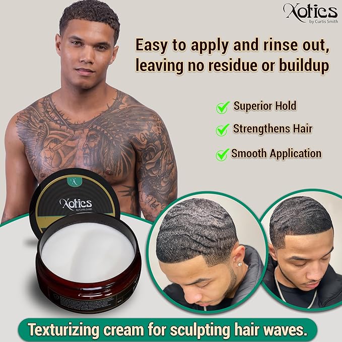 Xotics by Curtis Smith – Sweet Jamila Hair & Body Shea Glaze 4oz - Organic 360 Wave Pomade for Men Women Strong Hold, Natural Wave Grease Shea Butter Cream, Hair & Body Moisturizer