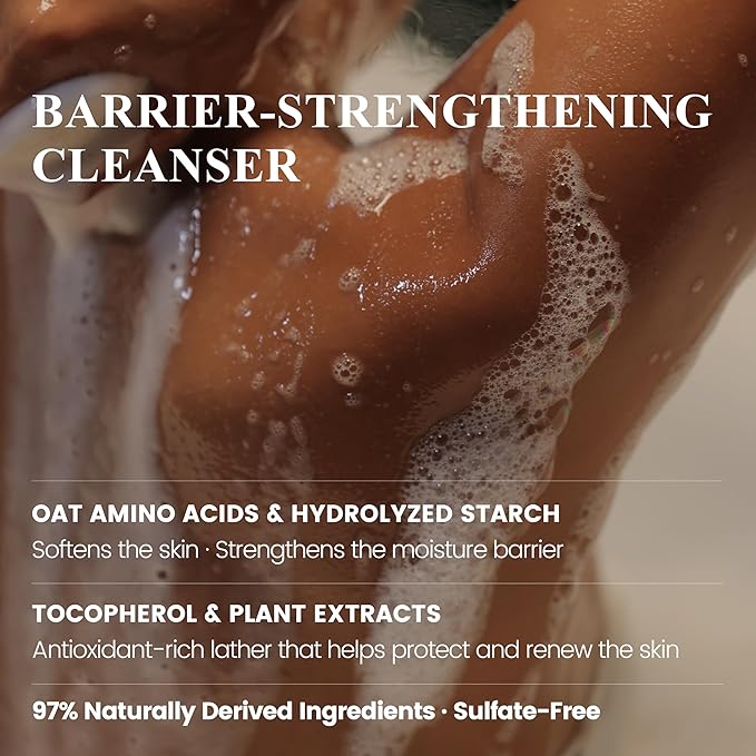 Atom Fresh Antioxidant-Rich Body Wash – Ocean Breeze | Softening Cleanse with Oat Amino Acids, Soapberry & Vitamin E | Plant-Based, Sulfate-Free (16.94 fl oz)