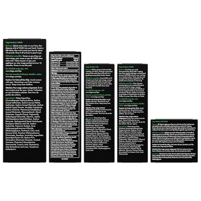 Tiege Hanley 90 Day Large Skin Care Set for Men, Advanced Routine, System Level 2, Daily Face Wash, Facial Scrub, Two Moisturizers, and Eye Cream for Healthy Skin, Men’s Skin Care, 5 Piece Kit