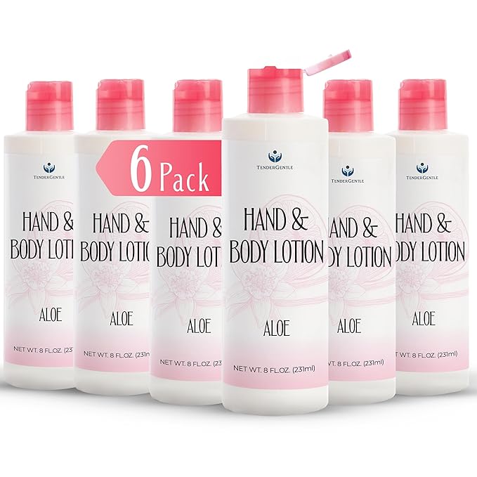 Aloe Lotion for Hands and Body - 6 Bottles with 8 oz of Aloe Vera Lotion for Dry Skin - Good for Sensitive Skin and Extra and Severely Dry Skin - Aloe Vera Moisturizer