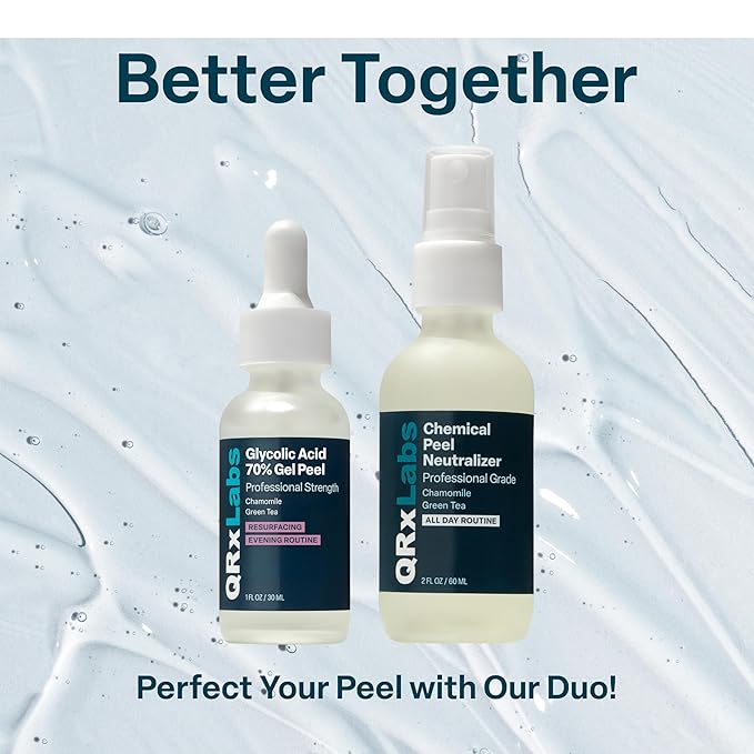 QRxLabs Chemical Peel Neutralizer Spray - Glycolic Acid Peel Neutralizer - pH Balancing Mist for Skin Care - Hydrating Toner for Facial Peels - 2 Fl Oz