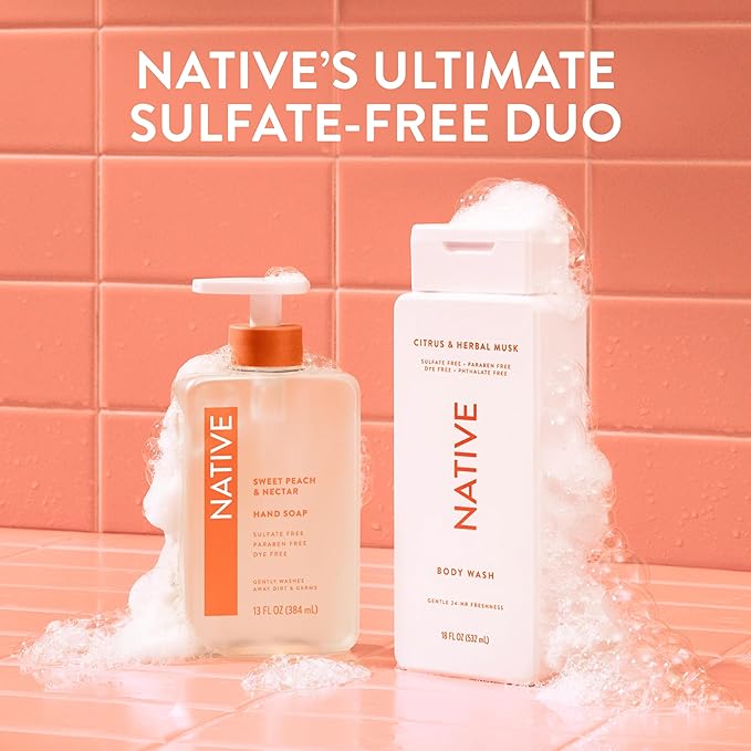 Native Sulfate Free Body Wash Contains Naturally Derived Ingredients | for Women & Men| Charcoal, 36 oz