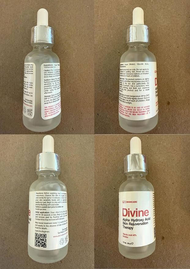 Glycolic Acid Peel 40% Professional Chemical Peel for Face for Acne Scars, Collagen Boost, Wrinkles, Fine Lines - Alpha Hydroxy Acid Liquid Exfoliant for Face Peel Mask for Men & Women