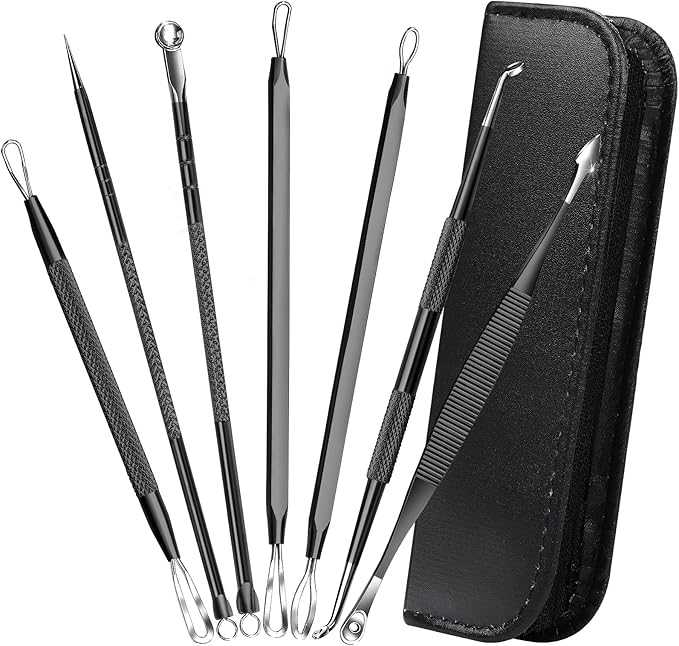 Teenitor 7 in 1 Blackhead Remover Tools, Surgical Grade Pimple Popper Tool Kit, Blackhead Extractor, Pimple Extractor, Black Head Remover for Face Nose